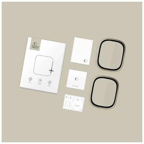 Edzett üveg Tech‑Protect Glass Ring 2-PACK Apple Watch Ultra 1/2/3 készülékhez (49 MM) titán