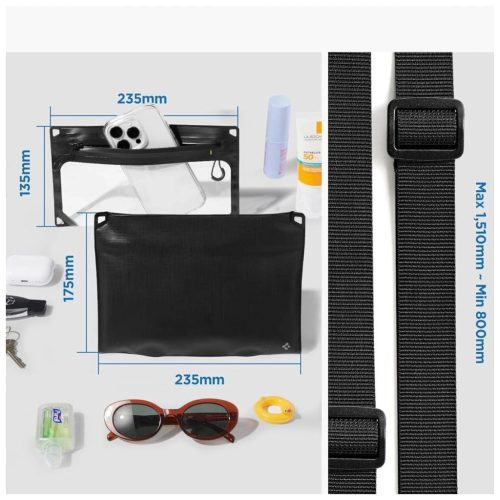 SPIGEN A640 Univerzális vízálló tok Crossbag fekete