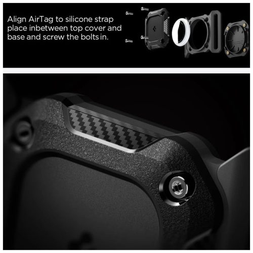 SPIGEN TOUGH ARMOR Apple AirTag tartó háziállat nyakörvhöz, fekete