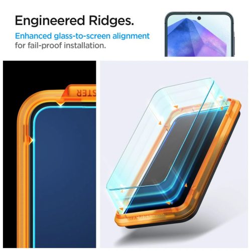 Spigen ALM GLAS.TR 2-PACK Galaxy A35 5G / A55 5G készülékhez üveg kijelzővédő, átlátszó
