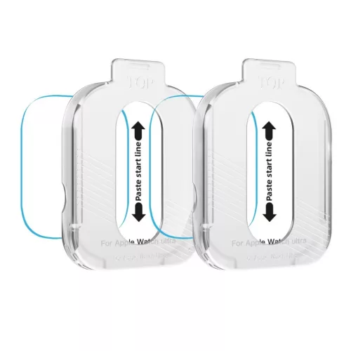 Temperált üveg kijelzővédő TECH-PROTECT Easy Set+ 2-PACK APPLE WATCH ULTRA 1/2/3 (49 MM) készülékhez átlátszó