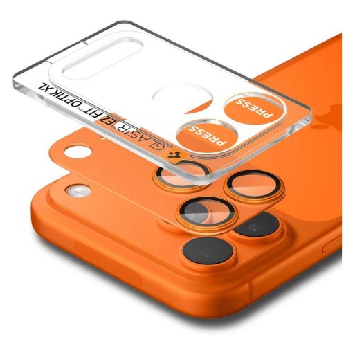 SPIGEN Optik Pro XL Glas.TR "EZ FIT" kameravédő iPhone 17 Pro Max készülékhez narancssárga
