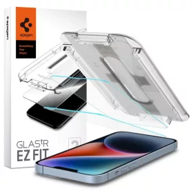   SPIGEN edzett üveg kijelzővédő GLAS.TR "EZ FIT" 2-PACK iPhone 13 / 13 Pro / 14 / 16e/17e készülékhez átlátszó