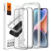 Edzett üveg kijelzővédő SPIGEN ALM GLASS FC 2-PACK iPhone 13 / 13 Pro / 14 / 16e/17e készülékhez fekete