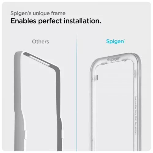 Edzett üveg kijelzővédő SPIGEN ALM GLASS FC 2-PACK iPhone 13 / 13 Pro / 14 / 16e/17e készülékhez fekete