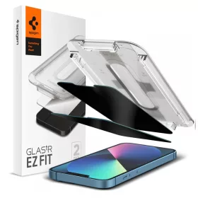   SPIGEN GLAS.TR "EZ FIT" 2-PACK iPhone 13 / 13 Pro / 14 / 16e/17e készülékhez temperált üveg kijelzővédő PRIVACY