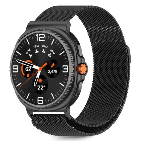 TECH-PROTECT MILANESEBAND Samsung Galaxy Watch 8 / Classic készülékhez óraszíj (40 / 44 / 46 MM) fekete