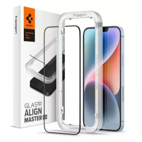   SPIGEN ALM GLASS FC kijelzővédő iPhone 13 / 13 Pro / 14 / 16e/17e készülékhez fekete