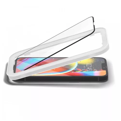 SPIGEN ALM GLASS FC kijelzővédő iPhone 13 / 13 Pro / 14 / 16e/17e készülékhez fekete