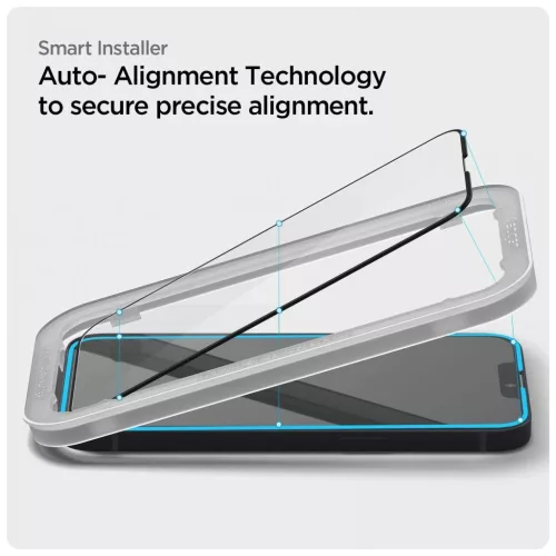 SPIGEN ALM GLASS FC kijelzővédő iPhone 13 / 13 Pro / 14 / 16e/17e készülékhez fekete