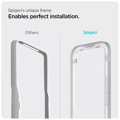 SPIGEN ALM GLASS FC kijelzővédő iPhone 13 / 13 Pro / 14 / 16e/17e készülékhez fekete