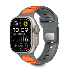   TECH-PROTECT ICONBAND LINE Apple Watch 8/9/10/11/SE/ULTRA (44/45/46/49 MM) készülékhez szíj, szürke/narancs