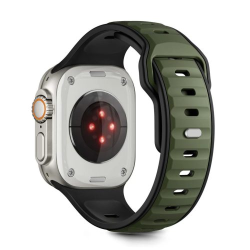 TECH-PROTECT ICONBAND LINE Apple Watch 8/9/10/11/SE/Ultra készülékhez tok (44/45/46/49 MM) fekete/zöld
