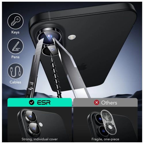 ESR ARMORITE kameravédő iPhone 16/16 Plus készülékhez fekete