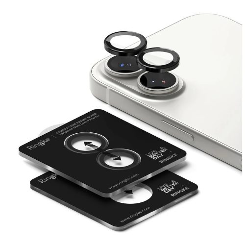 Ringke iPhone 17 készülékhez kamera keretvédő 2-es csomag fekete.