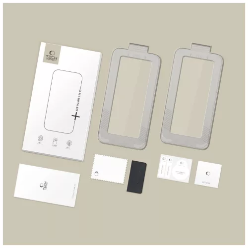 TECH-PROTECT QUICK SET+ 2-PACK Temperált üveg kijelzővédő iPhone 17 készülékhez fekete