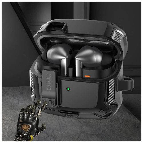 TECH-PROTECT CARBONOX MAGSAFE SAMSUNG GALAXY BUDS 3 / 3 FE / 3 PRO készülékhez védőtok fekete