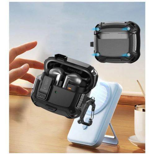 TECH-PROTECT CARBONOX MAGSAFE SAMSUNG GALAXY BUDS 3 / 3 FE / 3 PRO készülékhez védőtok fekete