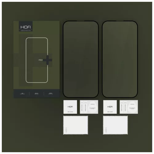Edzett üveg HOFI GLASS PRO+ 2-PACK iPhone 16 készülékhez fekete
