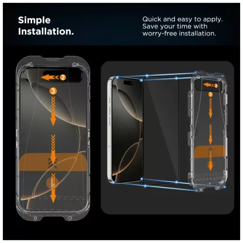 Tech-Protect Quick Set+ hőkeményített üveg 2 db iPhone 17 Pro Max készülékhez fekete