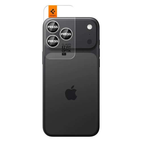 Spigen Optik Pro Glas.TR „EZ FIT” kameravédő 2-PACK iPhone 14 Pro / Max / 15 Pro / Max / 16 Pro / Max / 17 Pro / Max készülékhez ezüst