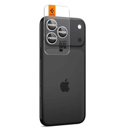 Spigen Optik Pro Glas.TR „EZ FIT” kameravédő 2-PACK iPhone 14 Pro / Max / 15 Pro / Max / 16 Pro / Max / 17 Pro / Max készülékhez ezüst