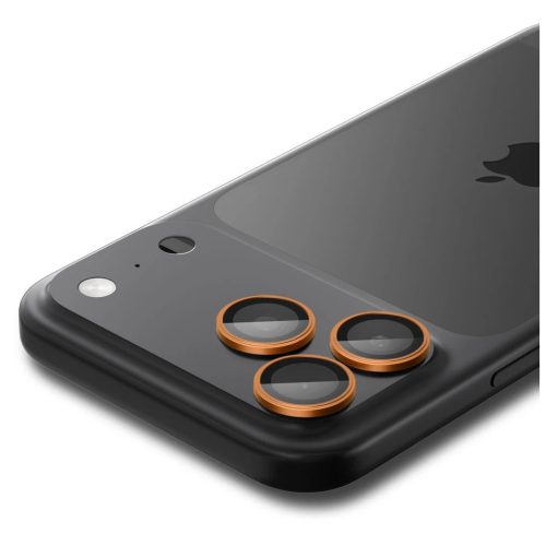 SPIGEN Optik Pro Glas.Tr "EZ FIT" Kameravédő 2 db iPhone 14 Pro/Max, iPhone 15 Pro/Max, iPhone 16 Pro/Max, iPhone 17 Pro/Max készülékhez narancssárga