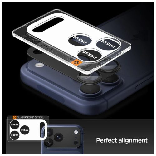Spigen Optik Pro XL GLAS.TR "EZ FIT" kamera védő iPhone 17 Pro készülékhez fekete