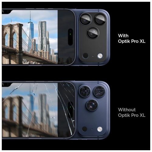 Spigen Optik Pro XL GLAS.TR "EZ FIT" kamera védő iPhone 17 Pro készülékhez fekete