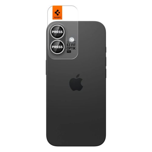 SPIGEN OPTIK PRO GLAS.TR “EZ FIT” kameravédő 2-csomag, iPhone 16 / 16 Plus / 17 készülékhez, ezüst