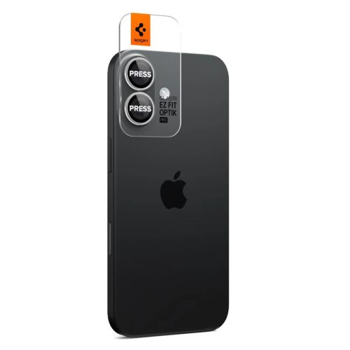 SPIGEN OPTIK PRO GLAS.TR “EZ FIT” kameravédő 2-csomag, iPhone 16 / 16 Plus / 17 készülékhez, ezüst