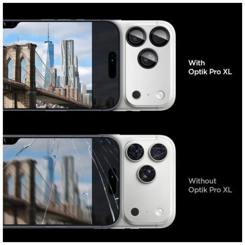 SPIGEN OPTIK PRO XL GLAS.TR EZ FIT kamera védő iPhone 17 Pro készülékhez ezüst