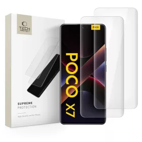   Tech-Protect Glass UV+ 2-PACK temperált üveg kijelzővédő – XIAOMI REDMI NOTE 14 PRO 4G/5G, 14 PRO+ PLUS 5G és POCO X7 5G készülékhez – átlátszó