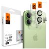 SPIGEN Optik Pro Glas.TR "EZ FIT" kameravédő 2-PACK iPhone 16 / 16 Plus / 17 készülékhez zöld