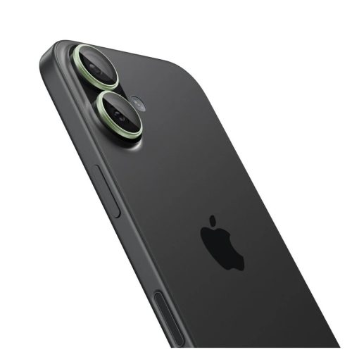 SPIGEN Optik Pro Glas.TR "EZ FIT" kameravédő 2-PACK iPhone 16 / 16 Plus / 17 készülékhez zöld