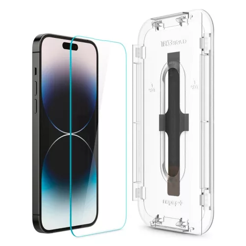 SPIGEN GLAS.TR EZ FIT 2-PACK iPhone 14 Pro Max készülékhez temperált üveg kijelzővédő átlátszó