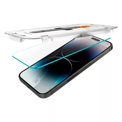 SPIGEN GLAS.TR EZ FIT 2-PACK iPhone 14 Pro Max készülékhez temperált üveg kijelzővédő átlátszó