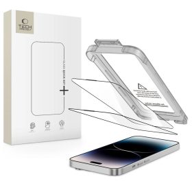   Temperált üveg TECH-PROTECT QUICK SET+ 2-PACK iPhone 14 Pro készülékhez fekete
