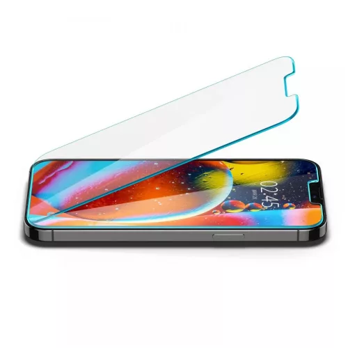 Hőkezelt üveg Spigen Glas.TR Slim kijelzővédő iPhone 13 / 13 Pro / 14 / 16e/17e készülékhez, átlátszó
