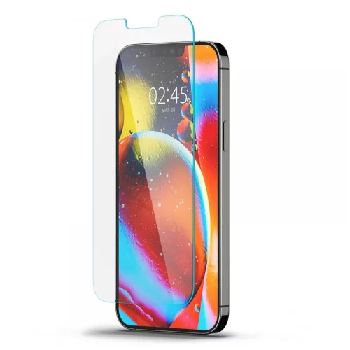 Hőkezelt üveg Spigen Glas.TR Slim kijelzővédő iPhone 13 / 13 Pro / 14 / 16e/17e készülékhez, átlátszó