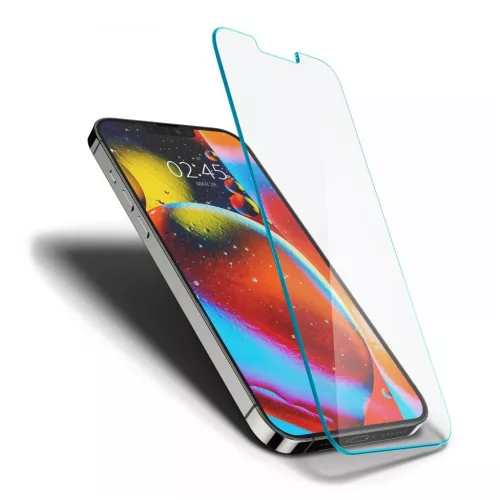 Hőkezelt üveg Spigen Glas.TR Slim kijelzővédő iPhone 13 / 13 Pro / 14 / 16e/17e készülékhez, átlátszó