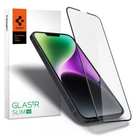   Spigen Glass FC kijelzővédő iPhone 13/13 Pro/14/16e/17e készülékhez fekete