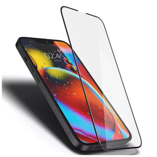 Spigen Glass FC kijelzővédő iPhone 13/13 Pro/14/16e/17e készülékhez fekete