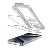 Edzett üvegfólia Tech-Protect Quick Set+ 2-PACK iPhone 15 Pro készülékhez fekete