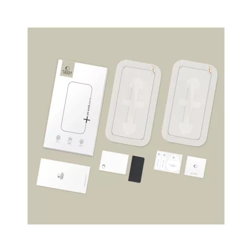 Edzett üvegfólia Tech-Protect Quick Set+ 2-PACK iPhone 15 Pro készülékhez fekete