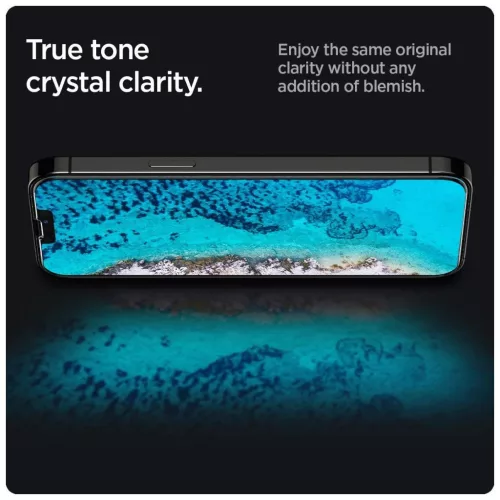 Edzett üveg kijelzővédő Spigen Glas.TR Slim iPhone 13 / 13 Pro / 14 / 16e/17e készülékhez Privacy