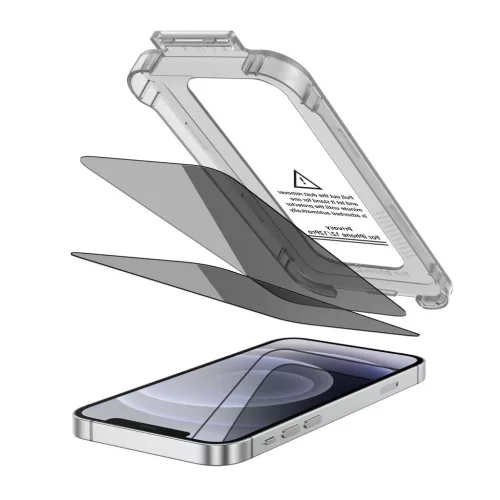 TECH-PROTECT QUICK SET SPY+ 2-PACK iPhone 12/12 Pro készülékhez privát üveg kijelzővédő
