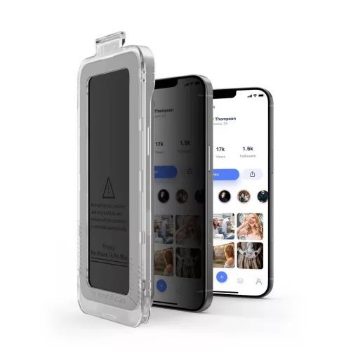 TECH-PROTECT QUICK SET SPY+ 2-PACK iPhone 12/12 Pro készülékhez privát üveg kijelzővédő