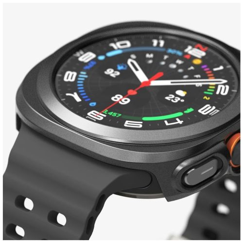 RINGKE SLIM & TEMPERED GLASS üvegfólia SAMSUNG GALAXY WATCH ULTRA 2024 / 2025 (47 MM) készülékhez titán fekete