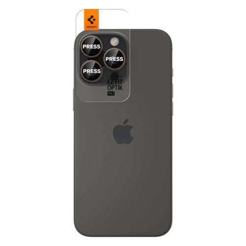 SPIGEN Optik Pro Glas.tr „EZ Fit” kameravédő 2-pack iPhone 16 Pro / Max / 17 Pro / Max készülékhez sivatagi titán
